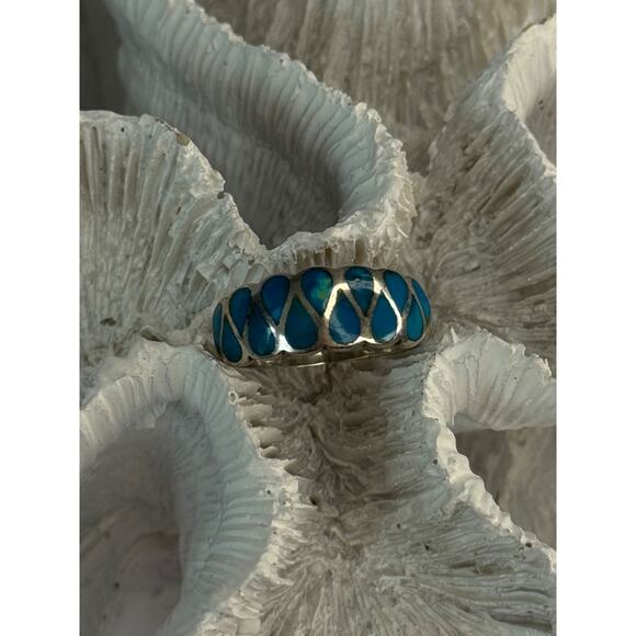 Unknown Factory Jewelry - 925 Sterling Silver Turquoise Ring Size 7